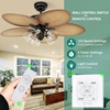 image:imageYITAHOME Tropical Ceiling Fans with Light and Remote Wall Switch 52 Inch Palm Leaf Fanlight with Clear Seeded Glass Light Kit 3 Speed 4 Timer Silent Reversible Motor  Sandstone and Black