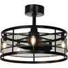 image:imageYITAHOME 20 Caged Ceiling Fan with Lights Remote Control Farmhouse Industrial Ceiling Fan Light Fixture Reversible Motor 6 Speeds Timer for Living Room Bedroom Kitchen Black