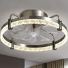 image:imageYITAHOME 20 Ceiling Fan with Lights Low Profile Flush Mount Ceiling Fan Enclosed Bladeless Fan with Quiet Reversible DC Motor 6 Speeds for BedroomLiving Room Kitchen Indoor Brushed Nickel