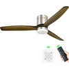image:imageYITAHOME 52 Inch Low Profile Ceiling Fan with Light and Remote Wall Switch Flush Mount Fan with DC Motor 3 Colors Light Changing 6 Speed Reversible Airflow for OutdoorIndoor Sliver amp Walnut