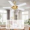 image:imageYITAHOME Ceiling Fan with Wall Switch Remote 52 Inch Modern White Gold Ceiling Fan No Lights Quiet Reversible Motor Indoor Outdoor Ceiling Fan for Bedroom Living Room Patio Porch Gazebo  Wall Switch Remote No Lights Quiet Reversible Motor Indoor for Bedroom Living Room PorchWhite  Gold