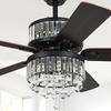 image:imageYITAHOME Chandelier Ceiling Fan Light with Remote 52 Inch Fandelier Indoor Fan Ceiling with 3 Speed Silent Reversible Motor DualSided Blades Timer Balance Kit  Black MAYIH0000619MA