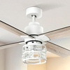 image:imageYITAHOME Farmhouse Ceiling Fans with Light and Wall Switch Remote 52 Inch Industrial Outdoor Fan with 3 Bulbs Clear Glass Quiet Reversible Motor for Bedroom Living Room Patio Indoor White