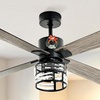 image:imageYITAHOME Farmhouse Ceiling Fans with Light and Wall Switch Remote 52 Inch Industrial Outdoor Fan with 3 Bulbs Clear Glass Quiet Reversible Motor for Bedroom Living Room Patio Indoor Matte Black