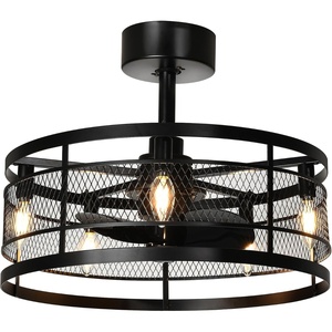 image:imageYITAHOME 20 Caged Ceiling Fan with Lights Remote Control Farmhouse Industrial Ceiling Fan Light Fixture Reversible Motor 6 Speeds Timer for Living Room Bedroom Kitchen Black