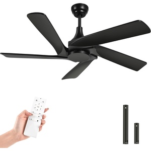 image:imageYITAHOME 52 Inch Black Ceiling Fan without Light Solid Wood Blades Modern Ceiling Fan with Remote Ceiling Fans with Reversible DC Motor For Indoor Outdoor Memory Function