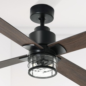image:imageYITAHOME 52 Inch Farmhouse Ceiling Fans with Light and Wall Switch Remote Industrial Outdoor Fan with Clear Glass 2 Bulbs Quiet Reversible Motor for Bedroom Living Room Patio Indoor
