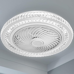 image:imageYITAHOME Bladeless Ceiling Fan with Light 20 Inch Modern Enclosed Chandelier Fan Dimmable 6 Speeds DC Motor Night Light Wind Cycle Low Profile Ceiling Fan for Small Space  White