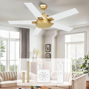 image:imageYITAHOME Ceiling Fan with Wall Switch Remote 52 Inch Modern White Gold Ceiling Fan No Lights Quiet Reversible Motor Indoor Outdoor Ceiling Fan for Bedroom Living Room Patio Porch Gazebo  Wall Switch Remote No Lights Quiet Reversible Motor Indoor for Bedroom Living Room PorchWhite  Gold