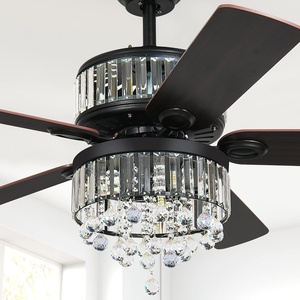 image:imageYITAHOME Chandelier Ceiling Fan Light with Remote 52 Inch Fandelier Indoor Fan Ceiling with 3 Speed Silent Reversible Motor DualSided Blades Timer Balance Kit  Black MAYIH0000619MA