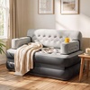 image:imageYITAHOME Queen Size Air Sofa Bed Mattress with Headboard and Pump  Gray  2in1 Convertible Bed amp Couch Armrest Cup Holders amp Storage Pouch 79x60 Air Mattress for Home Camping Guests