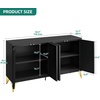 image:imageYITAHOME Sideboard Buffet Buffet Cabinet Storage Credenza wAdjustable Shelf Wine Glass Holder Drawers Modern White amp Gold Dresser 300 lbs Capacity for Living Room Kitchen Dining RoomStripes