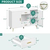 image:imageYITAHOME Sideboard Buffet Buffet Cabinet Storage Credenza wAdjustable Shelf Wine Glass Holder Drawers Modern White amp Gold Dresser 300 lbs Capacity for Living Room Kitchen Dining RoomModern